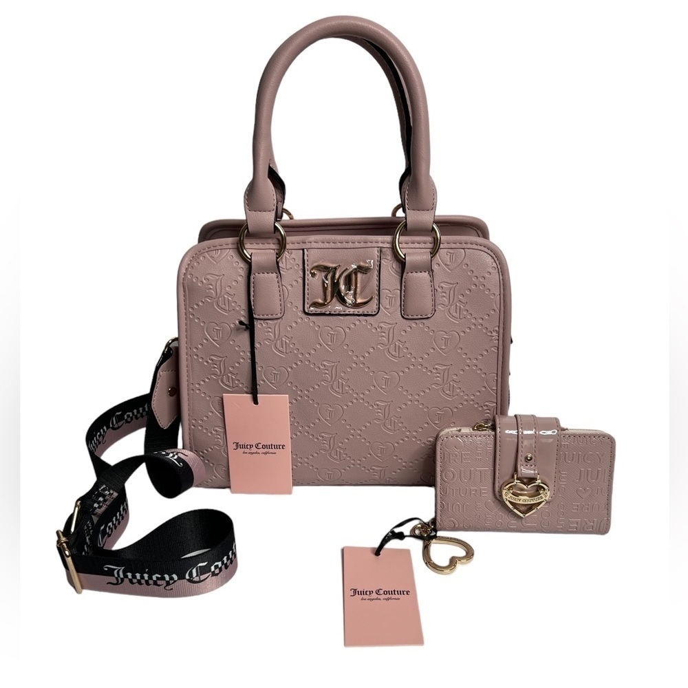 Juicy Couture Dusty Blush Charm Sure Satchel With Matching Wallet - Picture 5 of 17